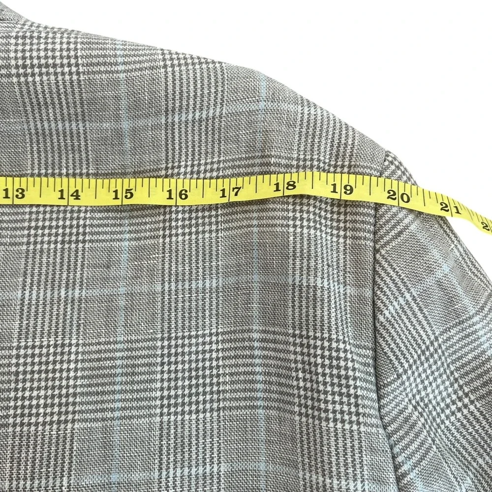 Lauren Ralph Lauren Men's Wool‎ Blend Glen Plaid Blazer Gray Black 2-Button 40R